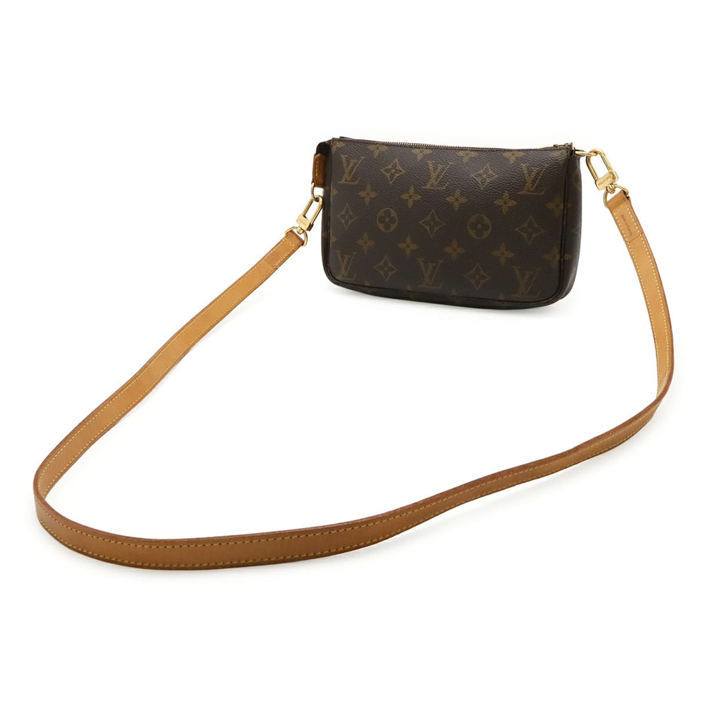 Louis Vuitton Bag Accessoires Hand Strap Monogram Pochette Shoulder Brown